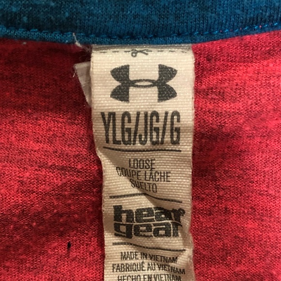 Under Armour Girls Heather Red/Pink Tshirt - Picture 3 of 3